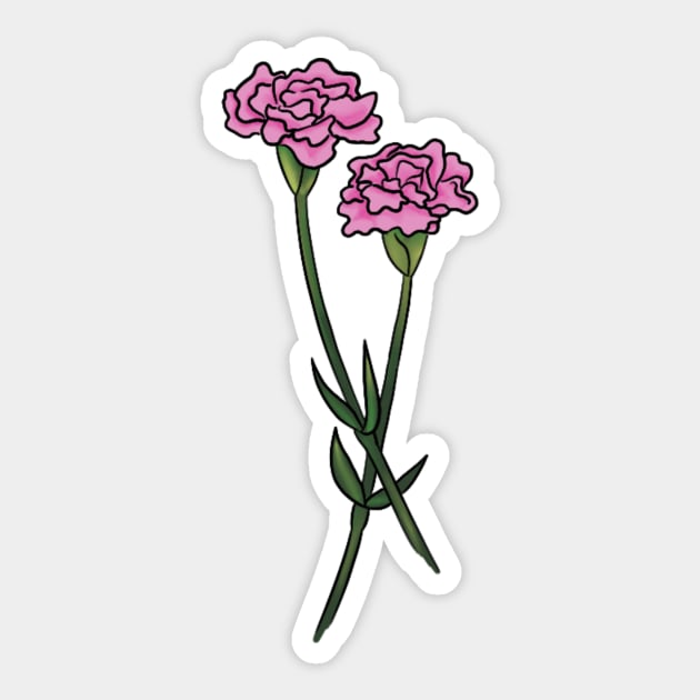 Pink Carnation Sticker by Reeseworks